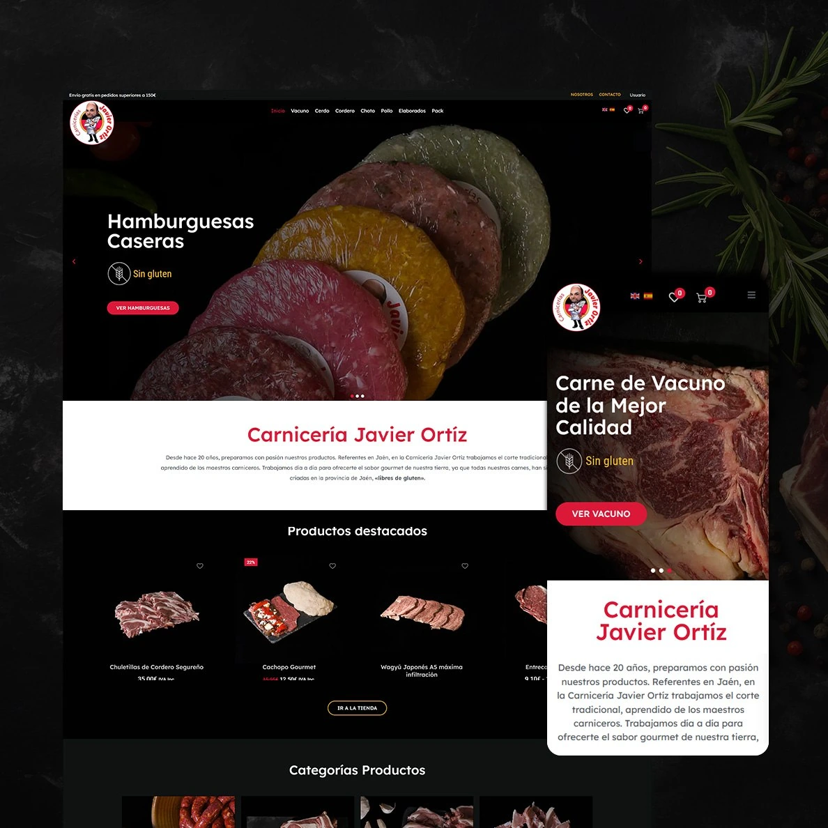Diseño web responsive de Carnicería Javier Ortiz
