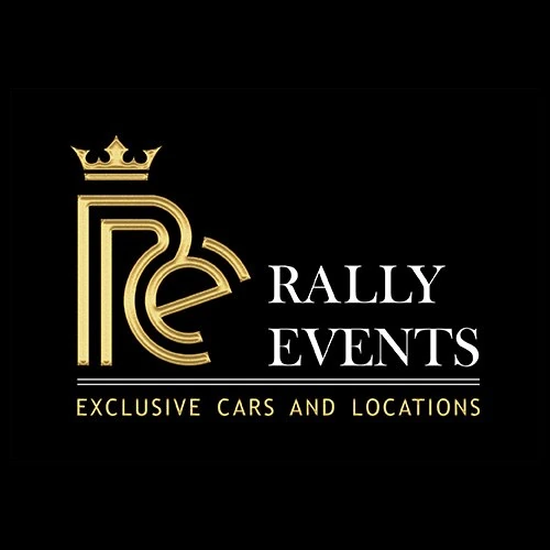 Logotipo Rally Events sobre fondo oscuro