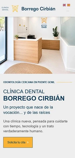 Diseño web móvil de Clínica Dental Borrego Cirbián