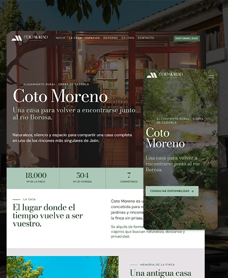Diseño web responsive del alojamiento rural Coto Moreno
