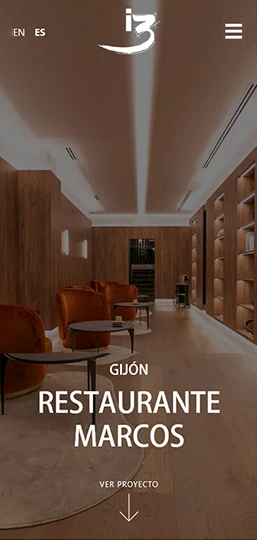 Diseño web móvil del proyecto iLusion Three para Restaurante Marcos
