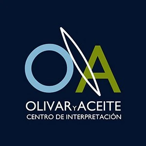 Logotipo de Olivar y Aceite sobre fondo azul oscuro