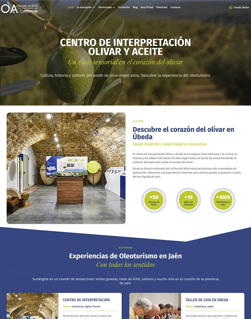 Diseño web del Centro de Interpretación Olivar y Aceite desarrollado por Sumur Digital