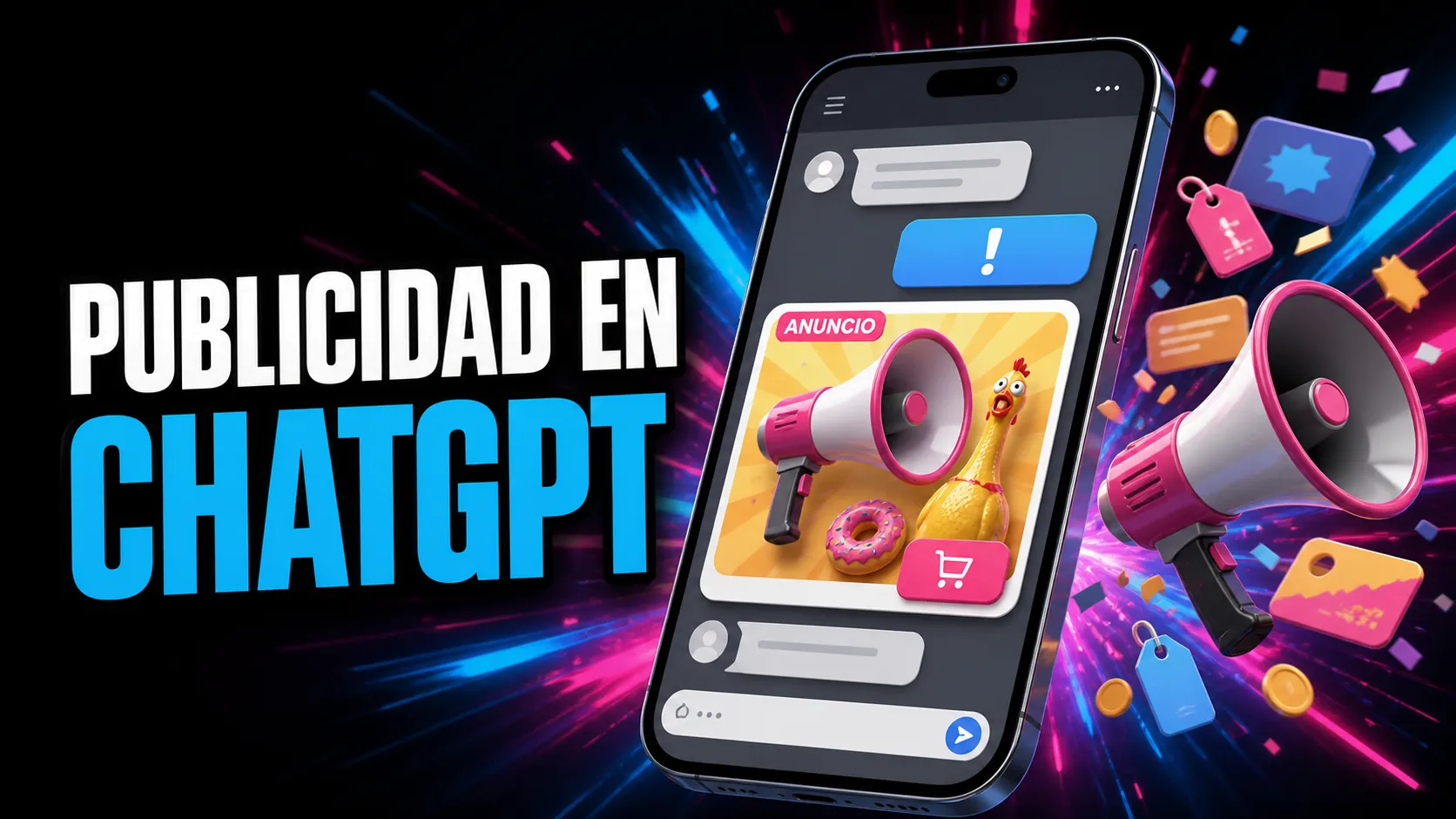 Publicidad en ChatGPT representada como un anuncio insertado en una conversación