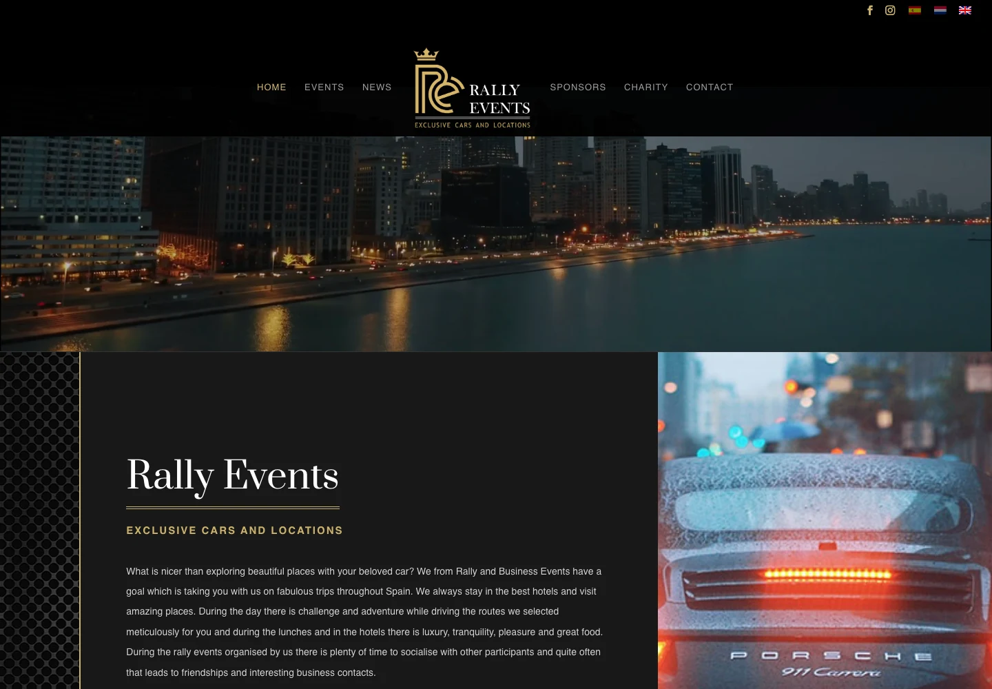 Proyecto de identidad, web y producción visual de Rally Events