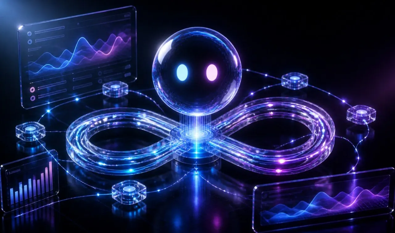 Visual abstracto de software, IA y automatización